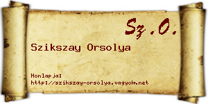 Szikszay Orsolya névjegykártya
