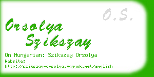 orsolya szikszay business card